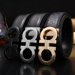 Cinto masculino de couro de segunda camada para jovens casuais e moda versátil de 8 caracteres fivela plana em forma de I com cinto de calça de moda