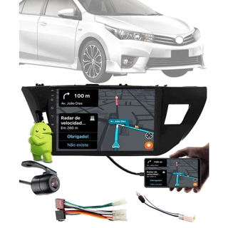 Multimídia 10" Polegadas Toyota Corolla 2014 até 2017 Android Wi-fi + Câmera Ré + Moldura + Chicotes em Oferta na Shopee