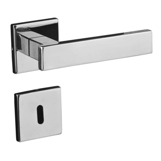 Fechadura interna de aço zamac Quadra com roseta cromada Pado Fechadura Zm Quadra Rq1 701-40 P Interna Cr Pado