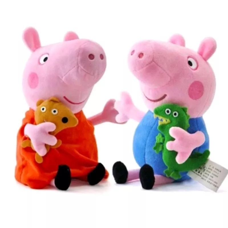 Pelúcia Peppa Pig George Mãe Pig Papai Pig Pelucias Musicais