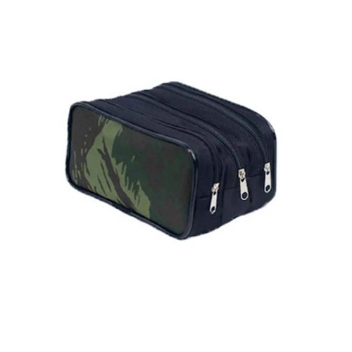 Estojo Triplo Escolar Camuflado Grande C Borda Exercito Juvenil - JKF