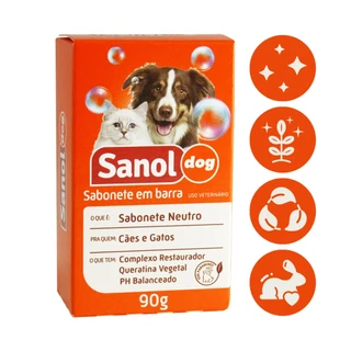 SABONETE EM BARRA NEUTRO SANOL DOG 90G