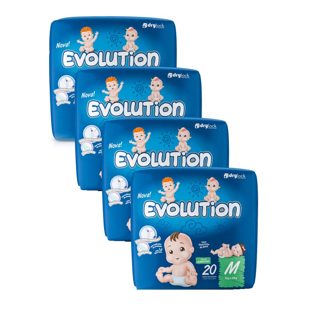 FRALDA DRY EVOLUTION MEGA G 44UN - Fralda Infantil Dry Evolution