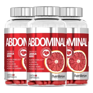 Kit 3x Laranja Moro Com Cafeína Carnitina Cromo Colina Guaraná 180 comprimidos