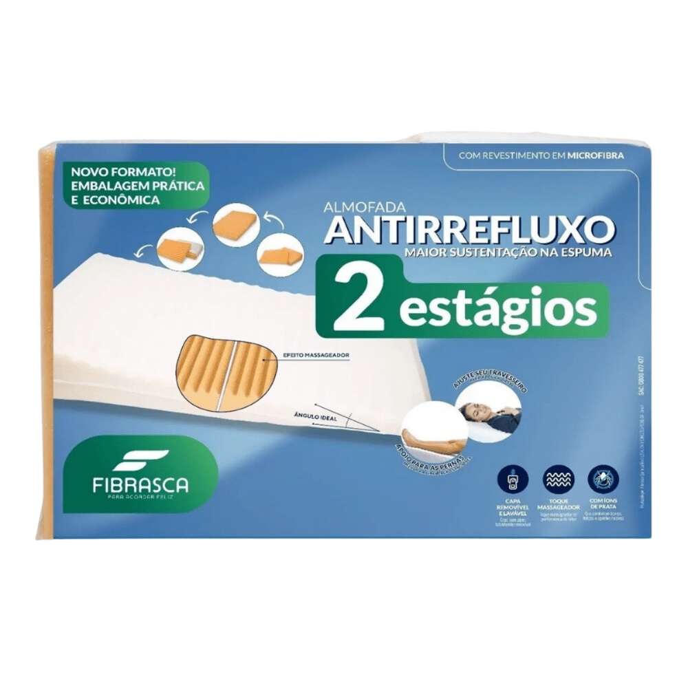 Travesseiro Almofada 2 Estágios Anti Refluxo Adulto Fibrasca C/ Capa ...