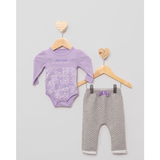 Conjunto Bebê Body Com Calça Matelassê Lilás