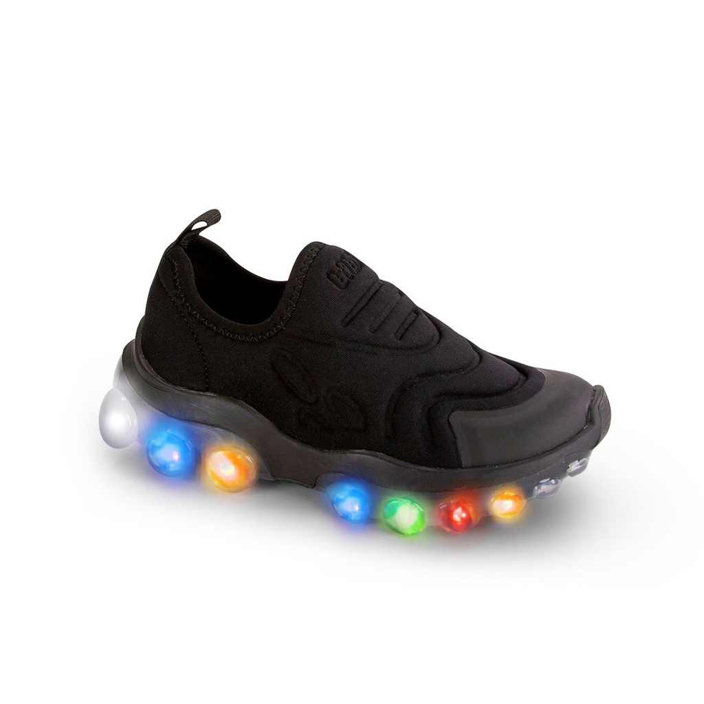 Tênis Luz Bibi Roller Celebration Led Light Preto Rosa