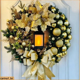 2024 Decoração De Ano Novo De Natal Guirlanda de Natal com lâmpada Nossa Senhora De Jesus Porta Da Coroa Pendurada Guirlanda
