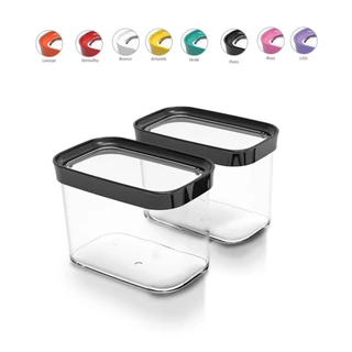 Kit Conjunto de 02 Potes Herméticos para Mantimentos Acrílico 90 - 1000ml