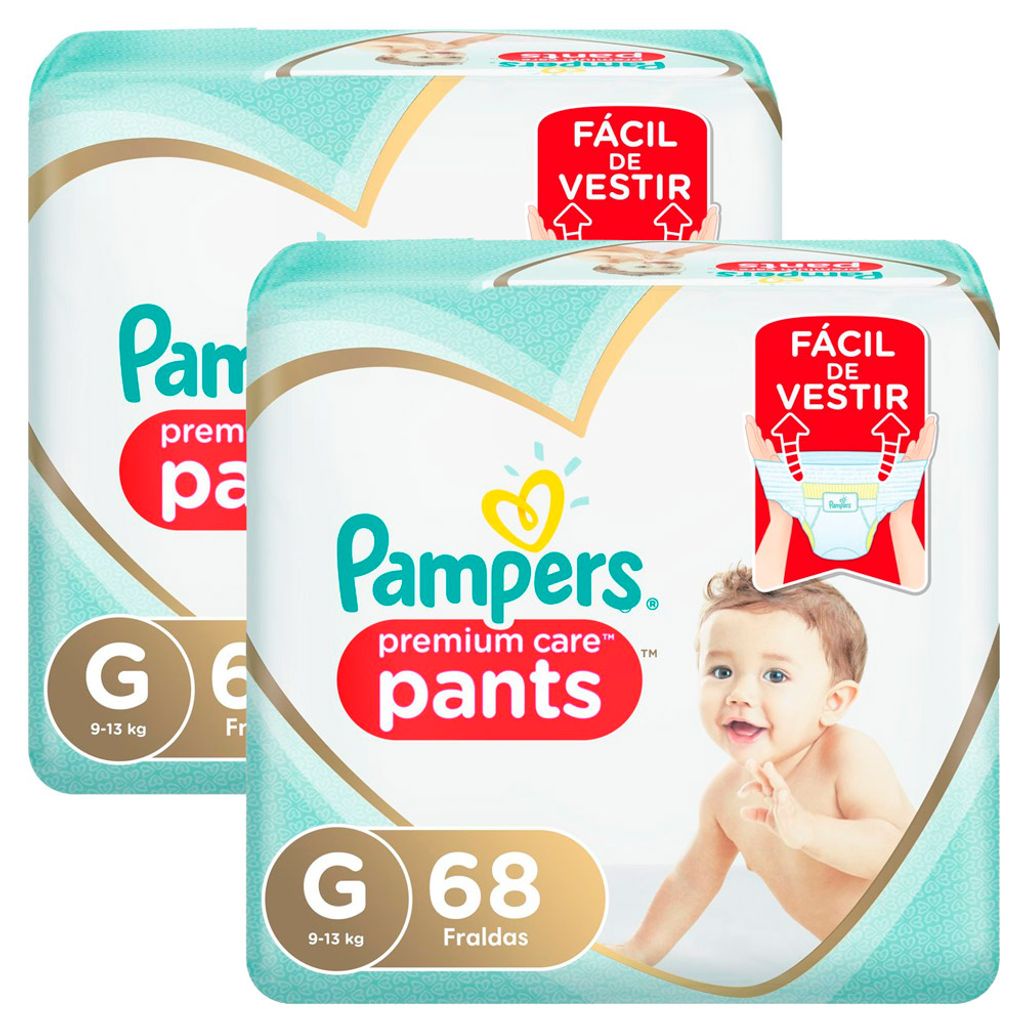 Kit 2 Fralda Pampers Pants Premium Care G 68 Unidades Cada Shopee Brasil