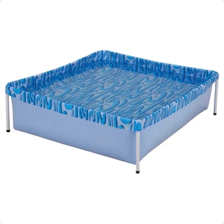 Piscina Infantil Estruturada Quadrada PVC 3 modelos de Litragem 400 1000 e 1500 Litros Azul MOR
