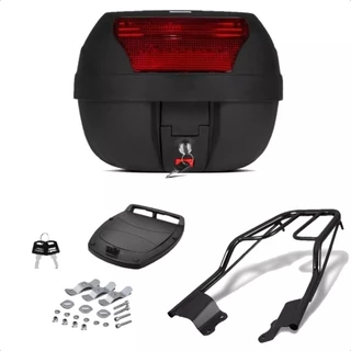 Suporte Mais Baú Bauleto Para Moto 28 Litros Pro Tork Para a Titan e Fan 150 2009 Bagageiro Promoção