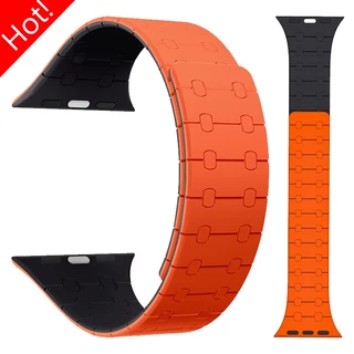 Pulseira De Fita Magnética De Silicone Para Relógio Apple 49/45/44/42/41/40/38mm IWatch Série ultra2 9 8 7 6 SE 5 4 3