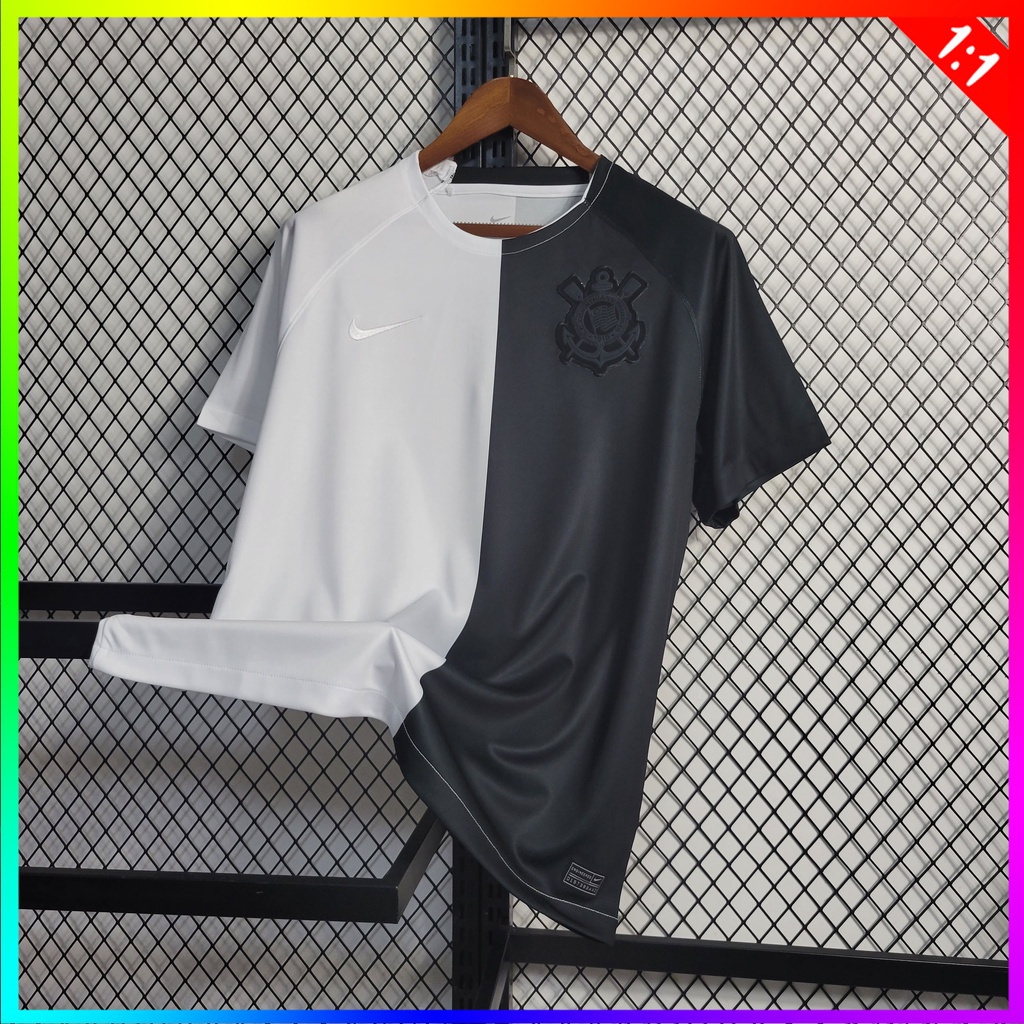 Camisa do Corinthians KLDA 22/23 equipe para o jogo preto e branco camisa