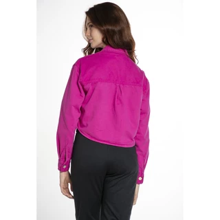 Camisa Curta Feminina Malha Bolsos Polo Wear Rosa Escuro