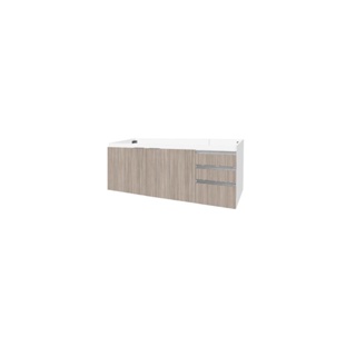 Armário para cozinha branco Blu 150 com porta e gavetas grigio Bumi