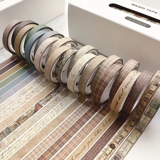 20 Pcs Estilo vintage slim Washi Tape Set Scrapbooking Diy Journal Fitas De Mascaramento De Papelaria Deco Art Suprimentos Adesivo De Presente