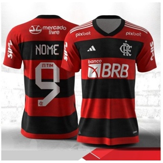 Camisa Flamengo Gabigol Juvenil Preta E Vermelha