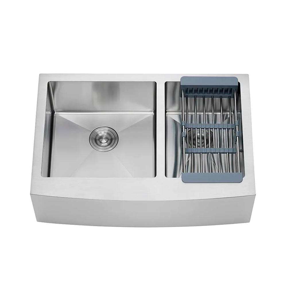 Cuba Para Cozinha Gourmet Pia Dupla Aço Inox 304 Kiriri Grande 91x53 cm Pingoo - Prata
