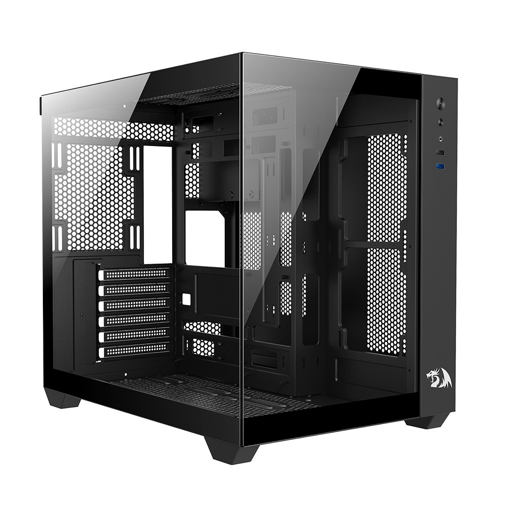 Gabinete Gamer GameMax Infinit M908 GGM RGB, Mid Tower, Com 3 Fans, Lateral  Acrílico, Black, Sem Fonte