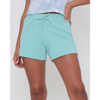 Short Básico Elástico Liso Verde Claro