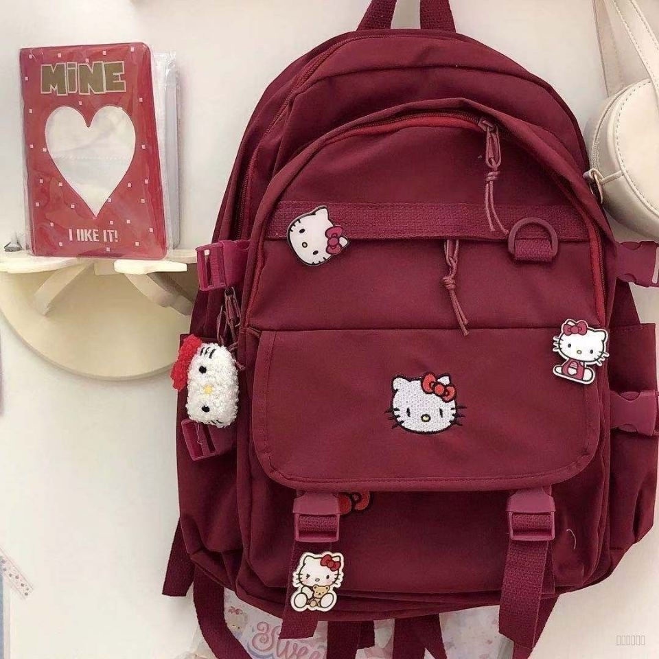 Hot Backpack high and high school students large capacity cute Hello ...