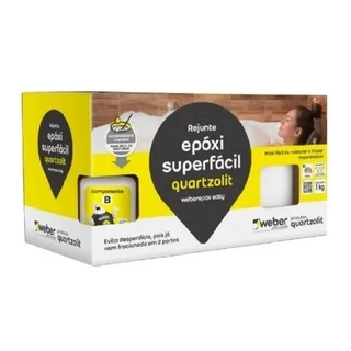 Rejunte Epóxi Super Fácil 1kg Quartzolit Cinza Platina Cz
