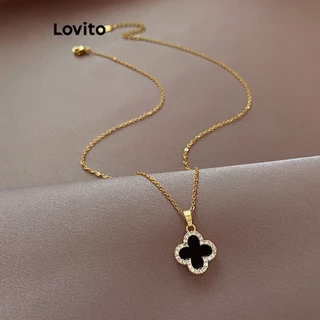 Lovito Colares de Temperamento Floral para Mulheres LFA03222 (Dourado/Prateado)