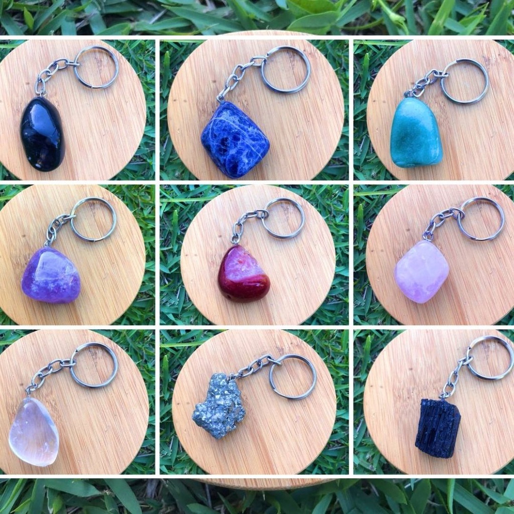 Chaveiro de Pedra Natural Cristal