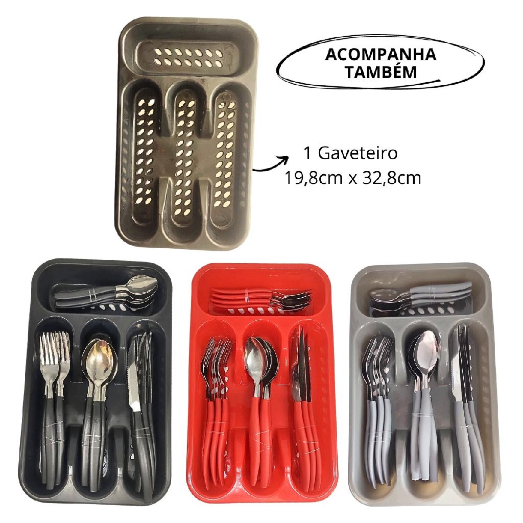 Conjunto de Talheres Inox com Gaveta 24 peças - Elegância à Mesa