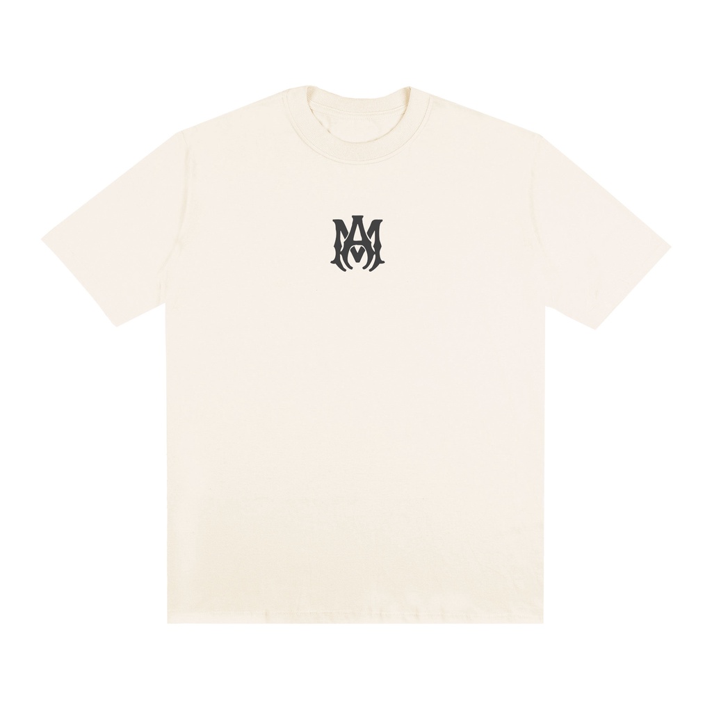 Camiseta Estampada Monogram Amiri Unissex 100% Algodão Camisa Manga Curta Estampada em Dtf