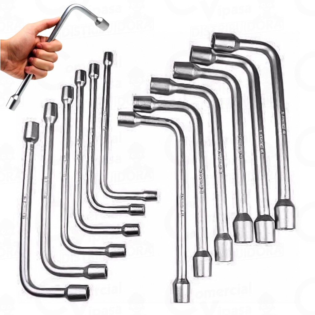 Chave Biela tipo L de 8mm a 19mm de Aço Vários Tamanhos