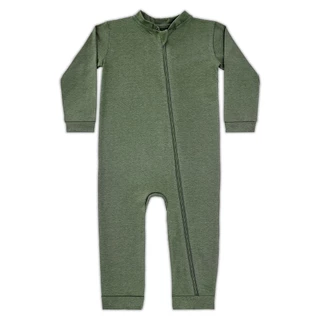 Macacão Sem Pé Com Zíper Algodão Verde Militar Bebê GG 1071 Anna Olsen