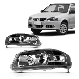 PAR FAROL GOL 2005 G4 MASCARA NEGRA POWER LADO DIREITO E ESQUERDO