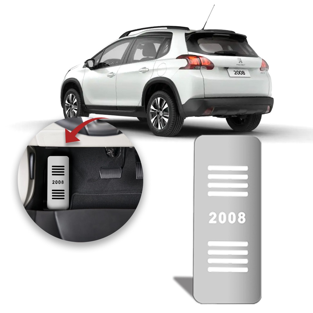 Descanso de Pé Peugeot 2008 TODOS aço escovado prata