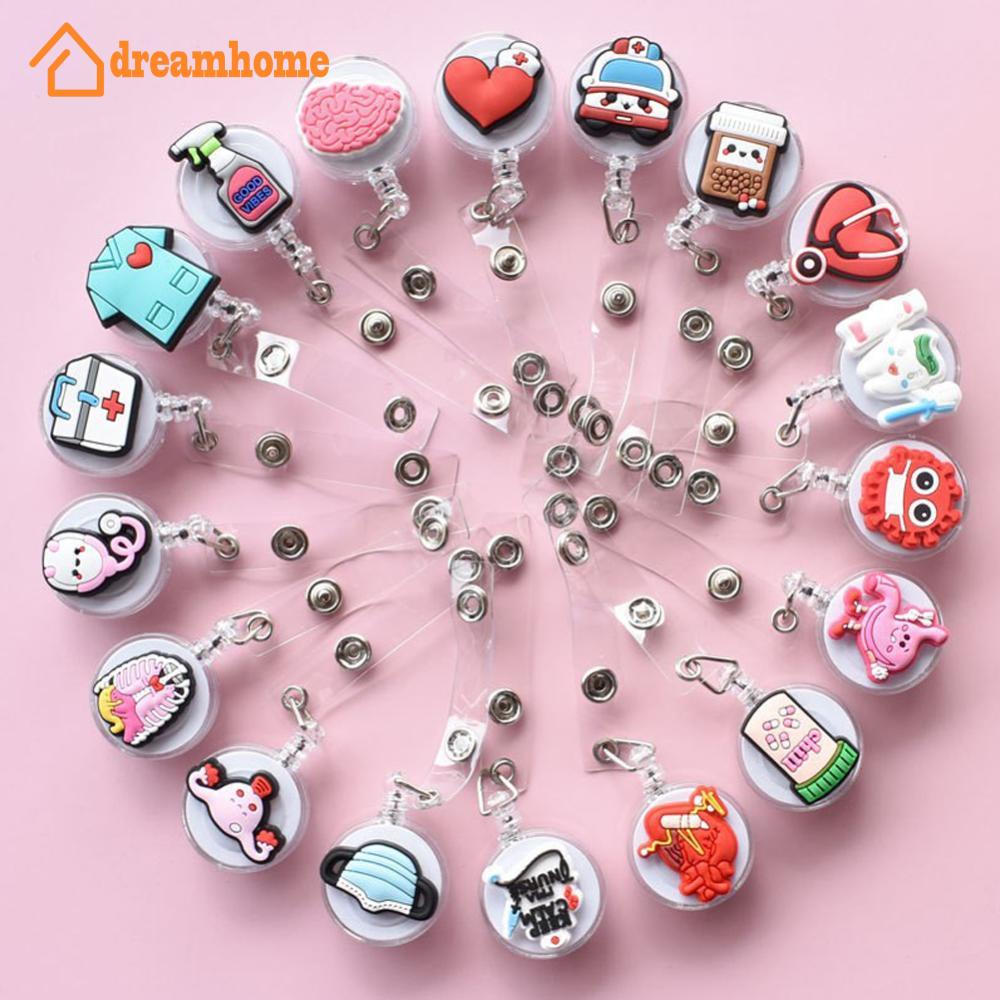 DREAMHOME Cartoon Badge Reel Retractable ID Lanyard Nome Tag Card Clip Porta Crachá Doctor Nurse Office Suprimentos O6Z7