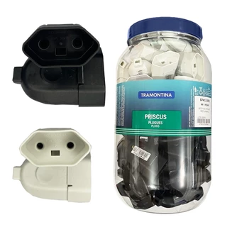 Pote Pino Fêmea 2P 10A 250V Jogo 66 Unidades Na Cor Preto E Branco - Tramontina