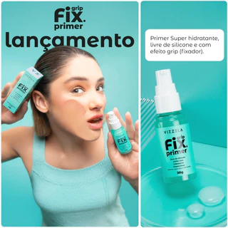 Primer Grip Fix Vizzela 30g - Primer Facial Hidratante Fixadora de Maquiagem