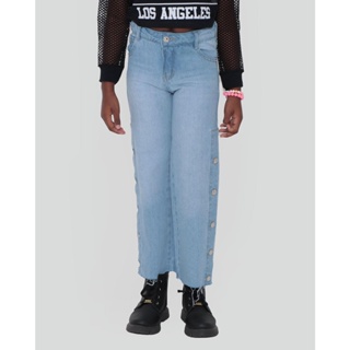 Calça Jeans Infantil Wide Leg Azul
