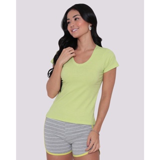 Blusa Feminina Canelada Neon Verde