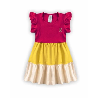 Vestido Infantil Menina 3 Marias Tricolor 1 ao 16 Rodado com Babados