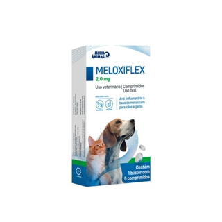 Anti-inflamatório para Cães e Gatos Meloxiflex Mundo Animal 2,0mg 5 Comprimidos