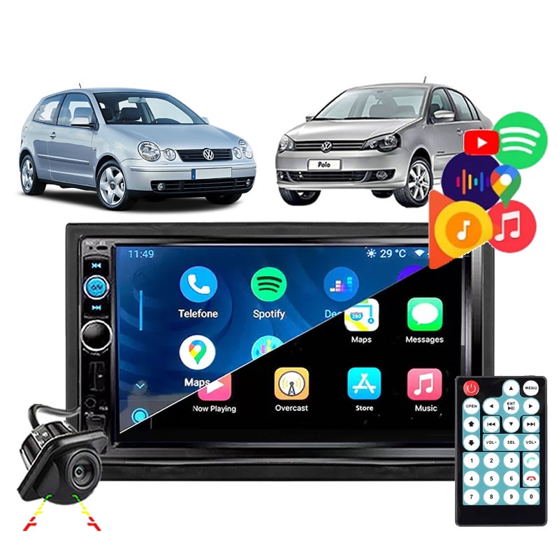 Central Multimidia Completa Polo Hatch Sedan 2004 Em Diante