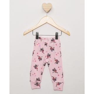 Calça Culote Bebê Com Vira Pé Estampa Sortida Rosa
