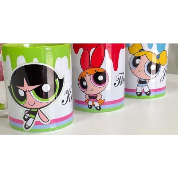 Caneca de Porcelana Personalizada Meninas Super Poderosas com Nome