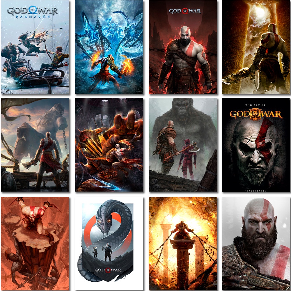 Plaquinhas Decorativas MDF - God of war Ragnarok - Kratos - Quadrinhos decorativos, gamer, decoração, geek, quadro e placas