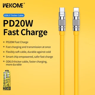 WEKOME 100W Cabo De Carregamento Rápido Tipo C 20W USB Para Silicone Líquido Relâmpago iPhone Android