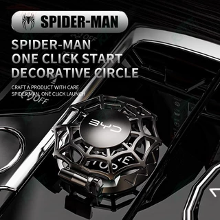 BYD Creative Spider-Man Botão De Partida Do Carro Homem-Aranha Tampa Protetora De Liga De Motor De Motocicleta Decorativa De Um Para Atto 3 Dolphin