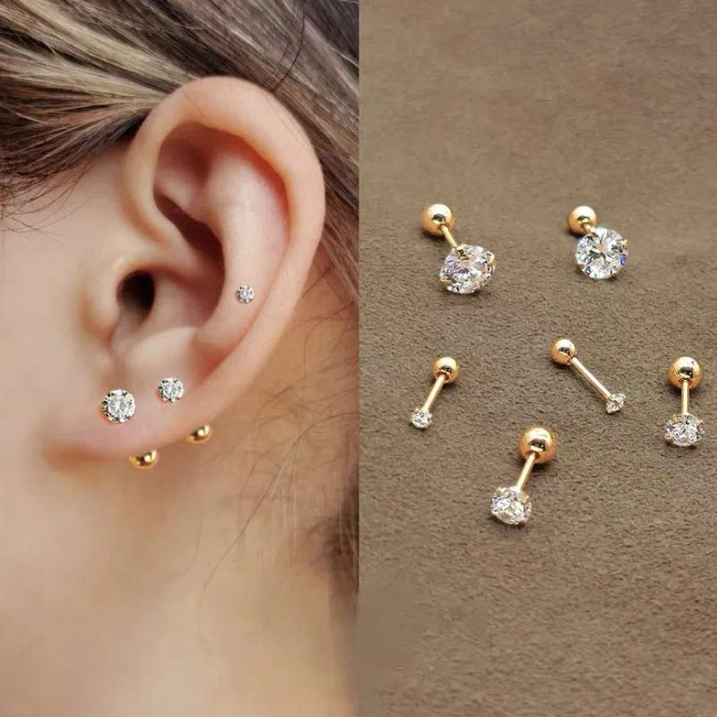 Piercing Sobrancelha em Ouro 18k Pino Curvado Bolinha