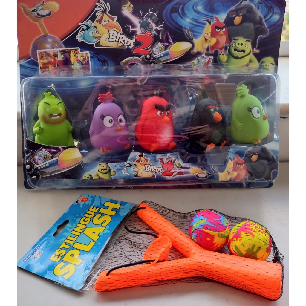 Kit Com Bonecos Angry Birds Diversão Completa crianças Brinquedos ...